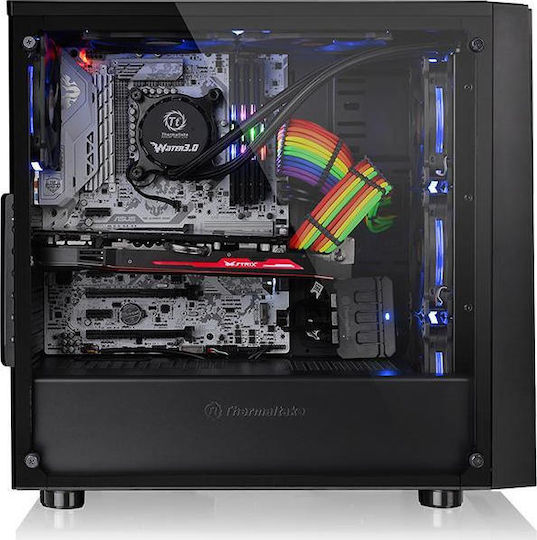 Thermaltake Versa J21 Tempered Glass Edition Midi Tower Κουτί Υπολογιστή με Πλαϊνό Παράθυρο Μαύρο - Image 4