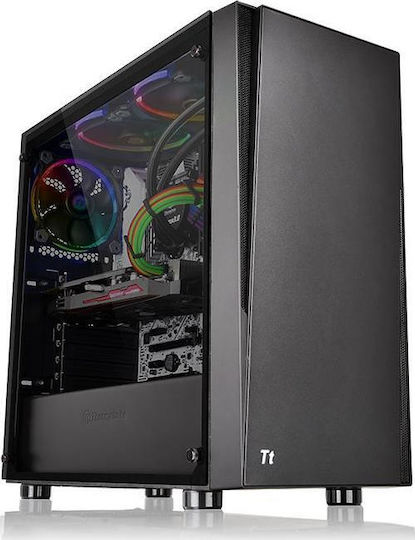 Thermaltake Versa J21 Tempered Glass Edition Midi Tower Κουτί Υπολογιστή με Πλαϊνό Παράθυρο Μαύρο