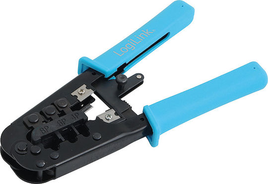 LogiLink Πρέσα Ακροδεκτών Δικτύου RJ12, RJ11, RJ45, RJ10, RJ22 με Απογυμνωτή (Μήκος 180mm) WZ0019