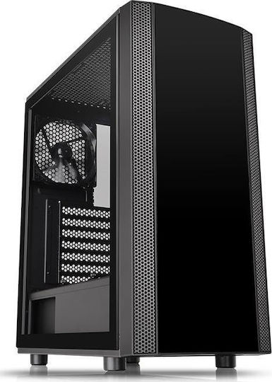 Thermaltake Versa J25 Tempered Glass Edition Midi Tower Κουτί Υπολογιστή με Πλαϊνό Παράθυρο Μαύρο