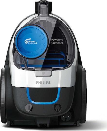 Philips PowerPro Compact Ηλεκτρική Σκούπα 900W με Κάδο 1.5lt Μαύρη