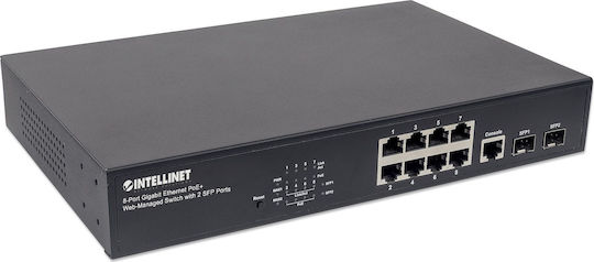 Intellinet 561167 Managed L2 PoE+ Switch με 8 Θύρες Gigabit (1Gbps) Ethernet και 2 SFP Θύρες - Image 2