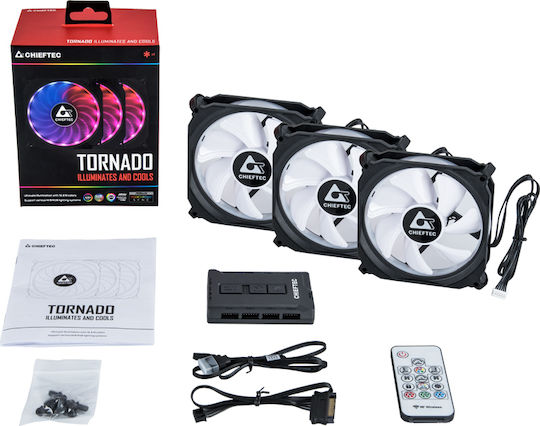 Chieftec CF-3012 RGB Case Fan 120mm με Σύνδεση 6-Pin 3τμχ - Image 3