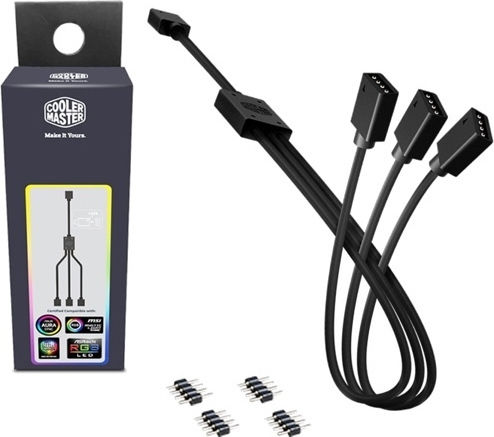 CoolerMaster LED Splitter/Extension Cable 1-3 RGB splitter Cable 0.58m, Black (R4-ACCY-RGBS-R2) - Image 2