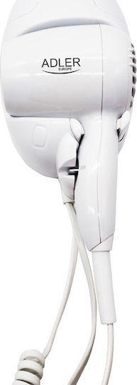 Adler AD-2252 Σεσουάρ Ξενοδοχείου Λευκό 1.6kW με Σπειροειδές Καλώδιο έως 160εκ. AD 2252
