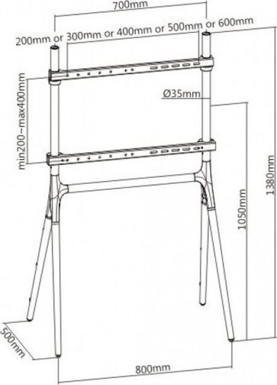 Techly ICA-TR19 Βάση Τηλεόρασης Δαπέδου έως 70" και 40kg - Image 2