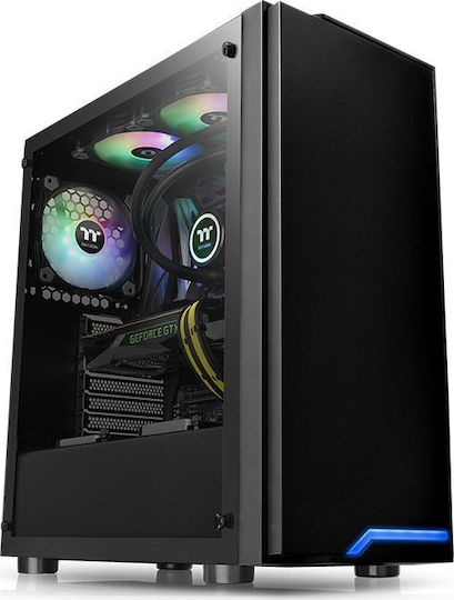 Thermaltake H100 TG Gaming Midi Tower Κουτί Υπολογιστή Μαύρο