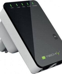 Techly I-WL-REPEATER2 WiFi Extender Single Band (2.4GHz) 300Mbps με 2 Θύρες Ethernet