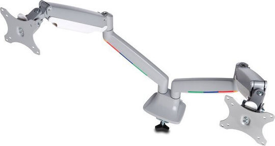 Kensington SmartFit One-Touch Βάση Γραφείου για 2 Οθόνες έως 32" με Βραχίονα Ασημί - Image 2