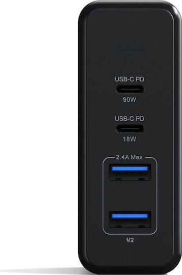Satechi Βάση Φόρτισης με 2 Θύρες USB-A και 2 Θύρες USB-C 90W Power Delivery σε Γκρι χρώμα (ST-TC108WM) - Image 2