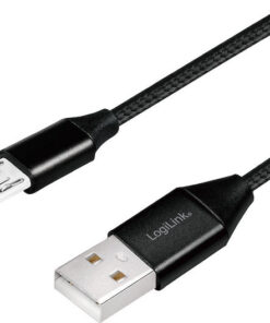 LogiLink Braided USB 2.0 to micro USB Cable Μαύρο 0.3m (CU0143)