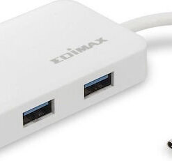 Edimax EU-4308 USB 3.1 Hub 3 Θυρών με σύνδεση USB-C / Ethernet Λευκό