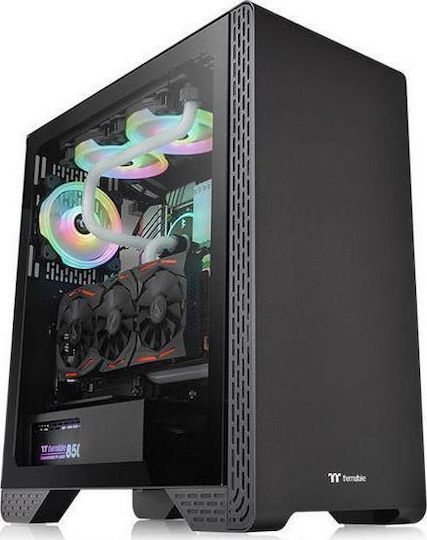 Thermaltake S300 Gaming Midi Tower Κουτί Υπολογιστή με Πλαϊνό Παράθυρο Μαύρο