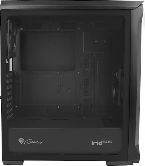 Genesis Irid 505 Midi Tower Κουτί Υπολογιστή με Πλαϊνό Παράθυρο Μαύρο - Image 3