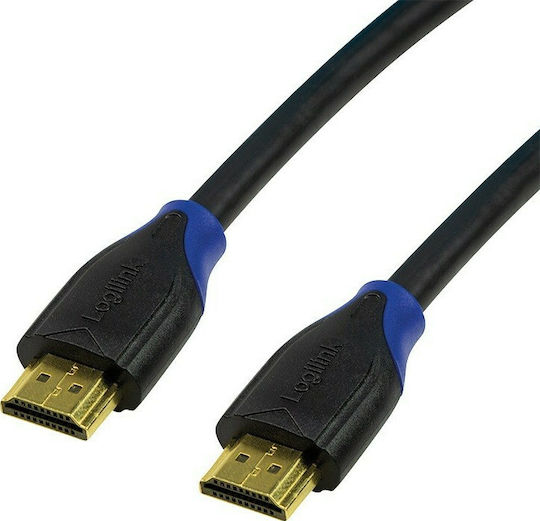 LogiLink HDMI 2.0 Cable HDMI male - HDMI male 7.5m Μαύρο CH0065