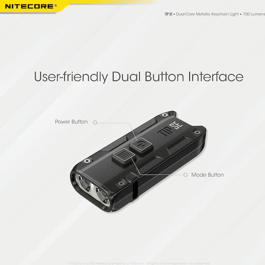 NiteCore Επαναφορτιζόμενος Φακός Μπρελόκ LED IP54 με Μέγιστη Φωτεινότητα 700lm Tip SE Black 9110101066 - Image 11