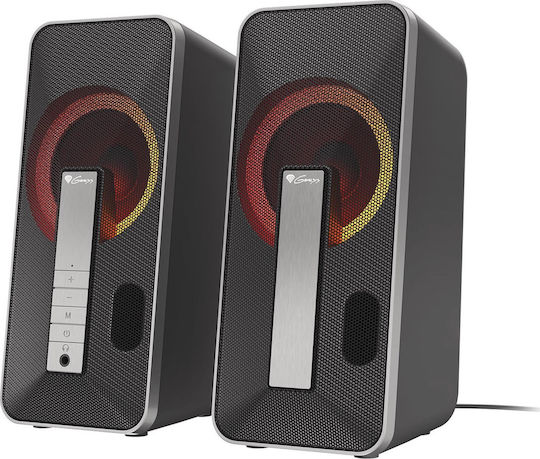 Genesis HELIUM 100BT RGB Ασύρματα Ηχεία Υπολογιστή 2.0 με RGB Φωτισμό και Bluetooth Ισχύος 10W σε Μαύρο Χρώμα - Image 2