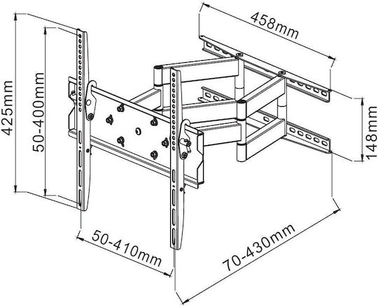 Techly ICA-PLB 147M Επιτοίχια έως 55" και 70kg Black - Image 2
