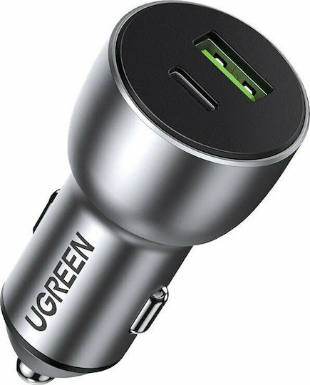 Ugreen CD213 Φορτιστής Αυτοκινήτου 3A Γρήγορης Φόρτισης με μία Θύρα: 1xUSB Γκρι Χρώμα 60980