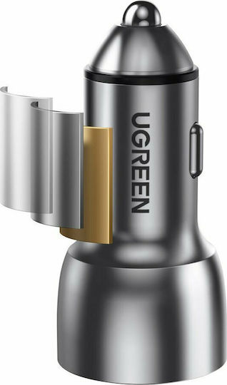 Ugreen CD213 Φορτιστής Αυτοκινήτου 40W 3A Γρήγορης Φόρτισης με Θύρες: 2xType-C Γκρι Χρώμα 70594 - Image 3