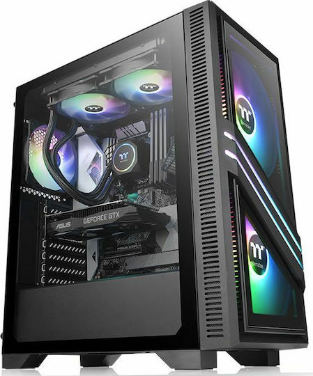 Thermaltake Versa T35 TG RGB Gaming Midi Tower Κουτί Υπολογιστή με Πλαϊνό Παράθυρο Μαύρο