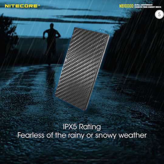 NiteCore NB10000 Power Bank 10000mAh με Θύρα USB-A και Θύρα USB-C Μαύρο - Image 10