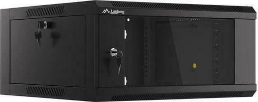 Lanberg Επιτοίχια Καμπίνα Rack 4U 57x60x27.7cm Μαύρο WFFA-5604-10B