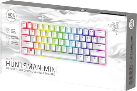 Razer Huntsman Mini Gaming Μηχανικό Πληκτρολόγιο 60% με Razer Linear διακόπτες και RGB φωτισμό (Αγγλικό US) Λευκό - Image 2