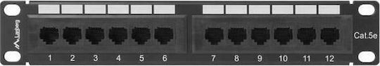 Lanberg Patch Panel για Rack 1U 10" 12 Θυρών Μαύρο PPU5-9012-B - Image 2