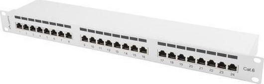 Lanberg Patch Panel Shielded για Rack 1U 19" 24 Θυρών cat6 Λευκό PPS6-1024-S