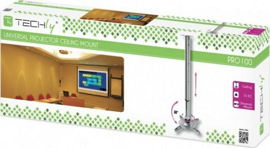 Techly Βάση Projector Οροφής ICA-PM-102 ICA-PM-102S 301559 με Μέγιστο Φορτίο 15kg Ασημί - Image 2