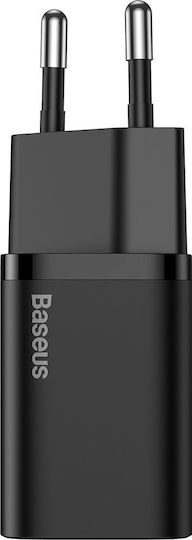 Baseus Φορτιστής με Θύρα USB-C και Καλώδιο USB-C - Lightning 20W Power Delivery Μαύρος (Super Si) - Image 3