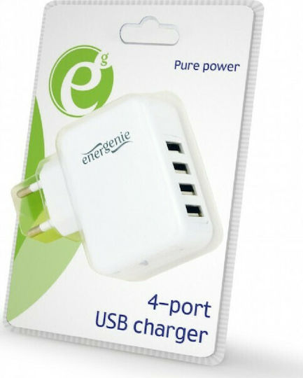 Energenie Φορτιστής Χωρίς Καλώδιο με 4 Θύρες USB-A 15W Λευκός (EG-U4AC-02) - Image 2