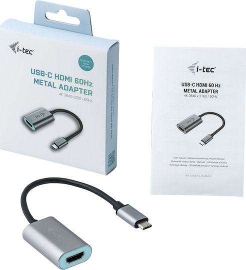 i-tec Μετατροπέας HDMI female σε USB-C male Γκρι (C31METALHDMI60HZ) - Image 2