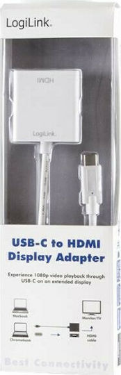 LogiLink Μετατροπέας USB-C male σε HDMI female Λευκό 1τμχ UA0236A - Image 2