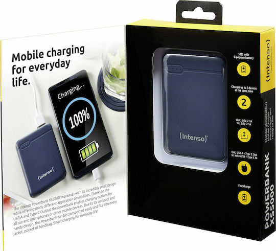 Intenso XS Power Bank 5000mAh με Θύρα USB-A και Θύρα USB-C Μπλε - Image 5