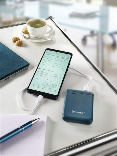 Intenso XS Power Bank 5000mAh με Θύρα USB-A και Θύρα USB-C Πετρόλ - Image 5