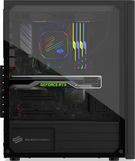 SilentiumPC Ventum VT2 EVO TG ARGB Gaming Midi Tower Κουτί Υπολογιστή με Πλαϊνό Παράθυρο Μαύρο - Image 2