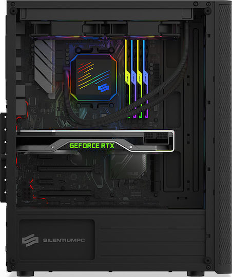 SilentiumPC Ventum VT2 EVO TG ARGB Gaming Midi Tower Κουτί Υπολογιστή με Πλαϊνό Παράθυρο Μαύρο - Image 3