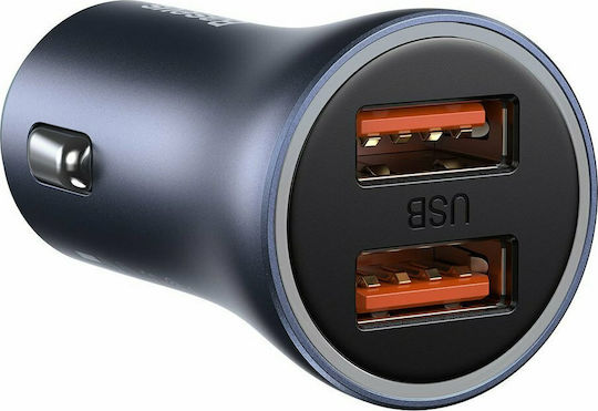 Baseus Φορτιστής Αυτοκινήτου 40W 5A Γρήγορης Φόρτισης με Θύρες: 2xUSB μαζί με Καλώδιο Type-C Γκρι TZCCJD-A0G - Image 2