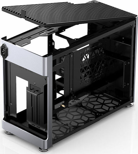 Jonsplus i100 Pro Aluminum Alloy Mini Tower Κουτί Υπολογιστή με Πλαϊνό Παράθυρο Ασημί - Image 3