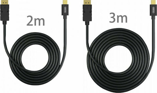 Unitek Cable DisplayPort male - mini DisplayPort male 2m Μαύρο (Y-C611BK) - Image 5