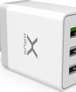 Krux Φορτιστής Χωρίς Καλώδιο με 3 Θύρες USB-A 30W Quick Charge 3.0 Λευκός (KRX0065)