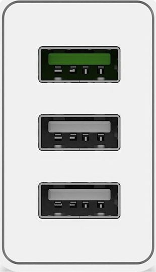 Krux Φορτιστής Χωρίς Καλώδιο με 3 Θύρες USB-A 30W Quick Charge 3.0 Λευκός (KRX0065) - Image 2