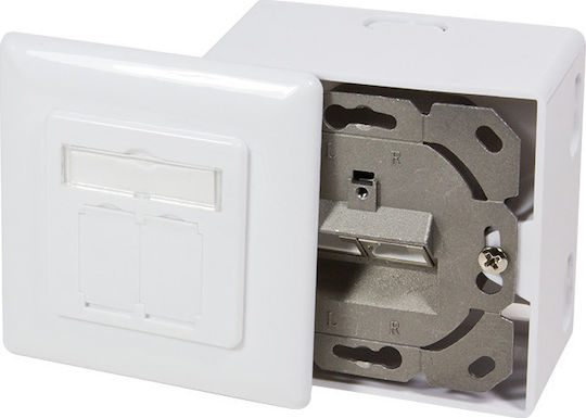 LogiLink Διπλή Εξωτερική Πρίζα Δικτύου RJ45 Τύπου Cat6 σε Λευκό Χρώμα NP0039A - Image 3