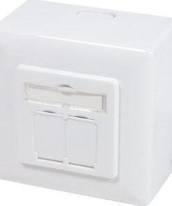 LogiLink Διπλή Εξωτερική Πρίζα Δικτύου RJ45 Τύπου Cat6 σε Λευκό Χρώμα NP0039A