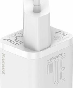 Alternative view of Baseus Φορτιστής Χωρίς Καλώδιο με Θύρα USB-C 30W Power Delivery Λευκός (Super Si)