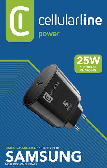 Cellular Line Φορτιστής Χωρίς Καλώδιο με Θύρα USB-C 25W Power Delivery Μαύρος (ACHSMUSBCPD25WK) - Image 4