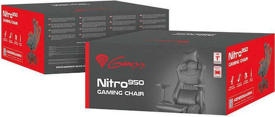 Genesis Nitro 950 Καρέκλα Gaming Δερματίνης με Ρυθμιζόμενα Μπράτσα Μαύρη - Image 6