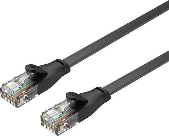 Unitek Flat U/UTP Cat.6 Καλώδιο Δικτύου Ethernet 20m Μαύρο 1τμχ C1815GBK